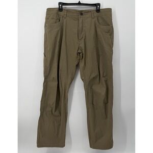 Kuhl Revolvr Pants Tan Vintage Patina Dye 5 Pocket Mens Size 38x30 Hiking Travel